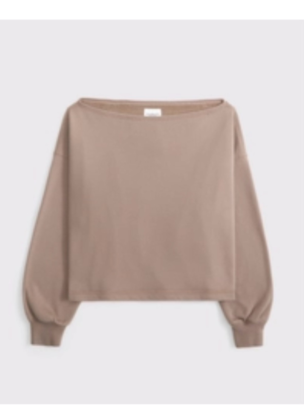 NWT Abercrombie & Fitch Sunday Off Shoulder Sweatshirt Taupe Size M